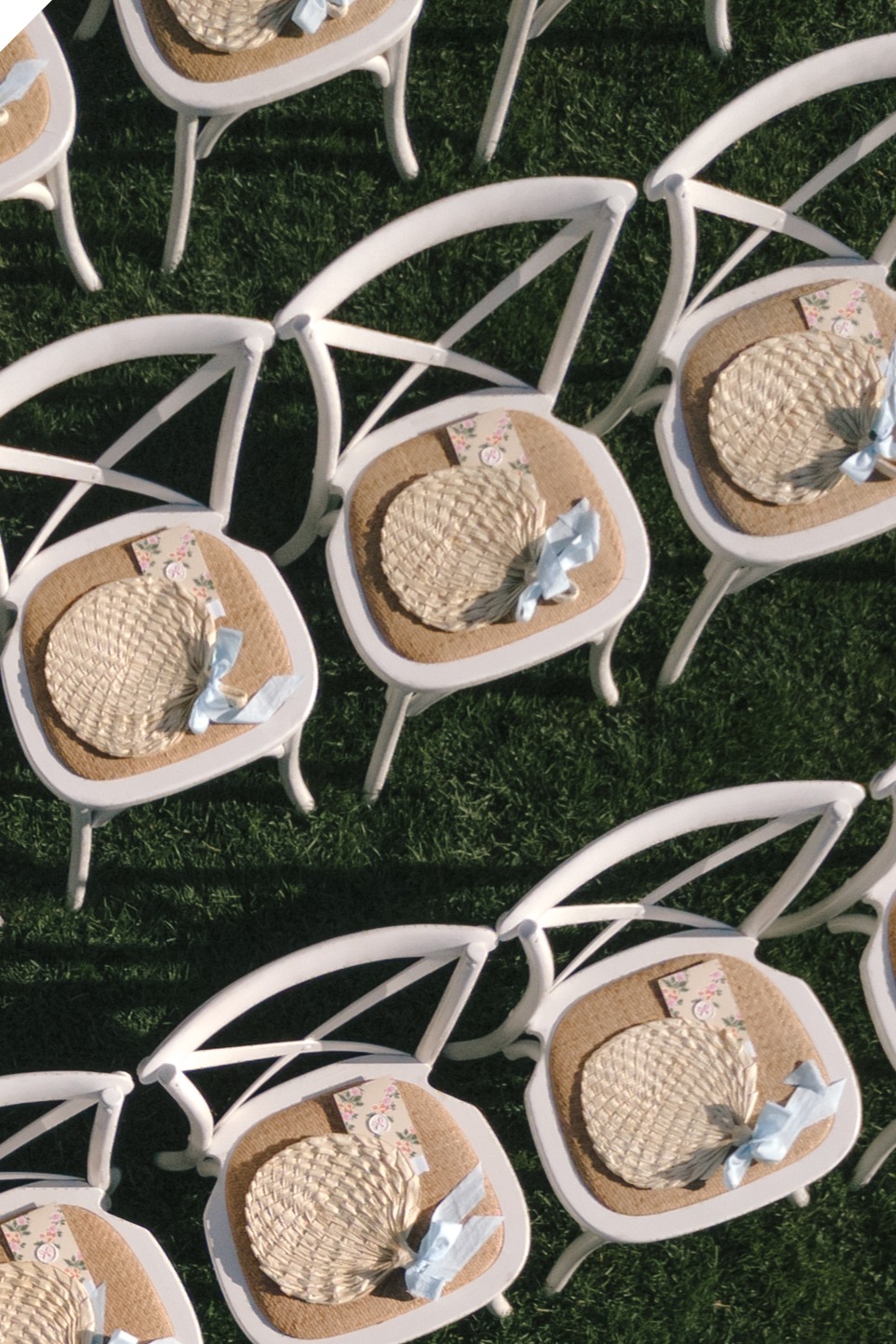 rattan and white chairs