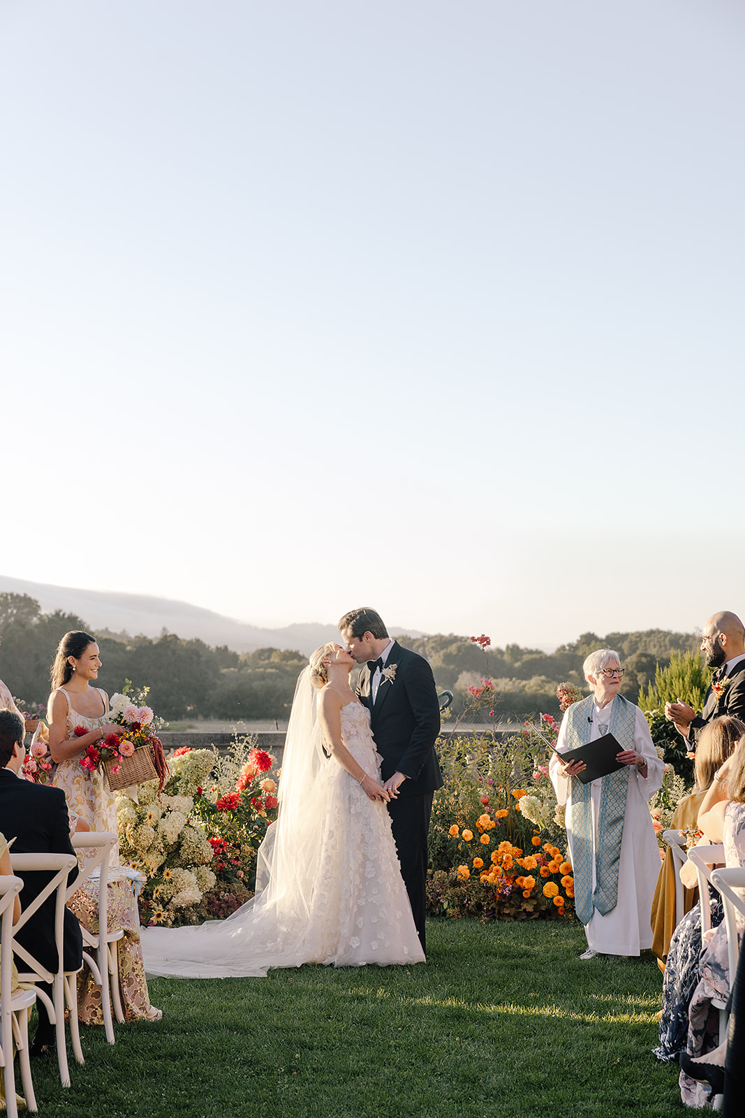 lakefront garden wedding ceremony