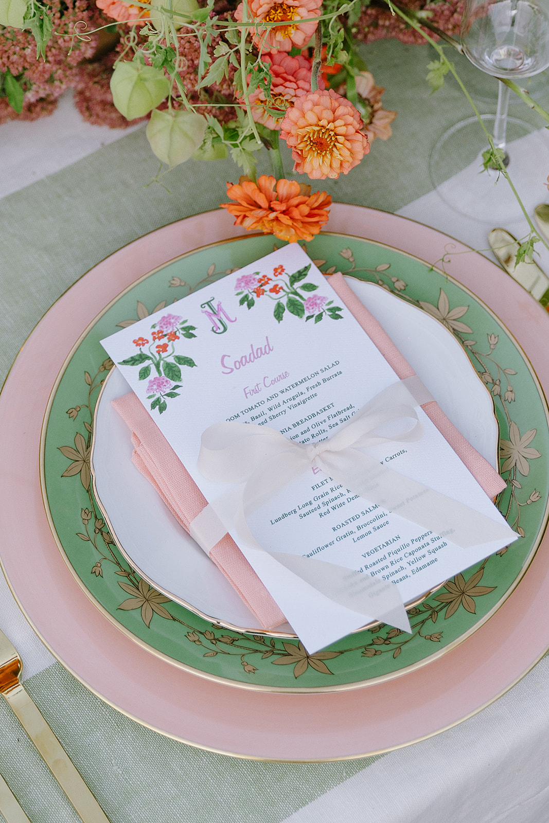 garden inspired place settings