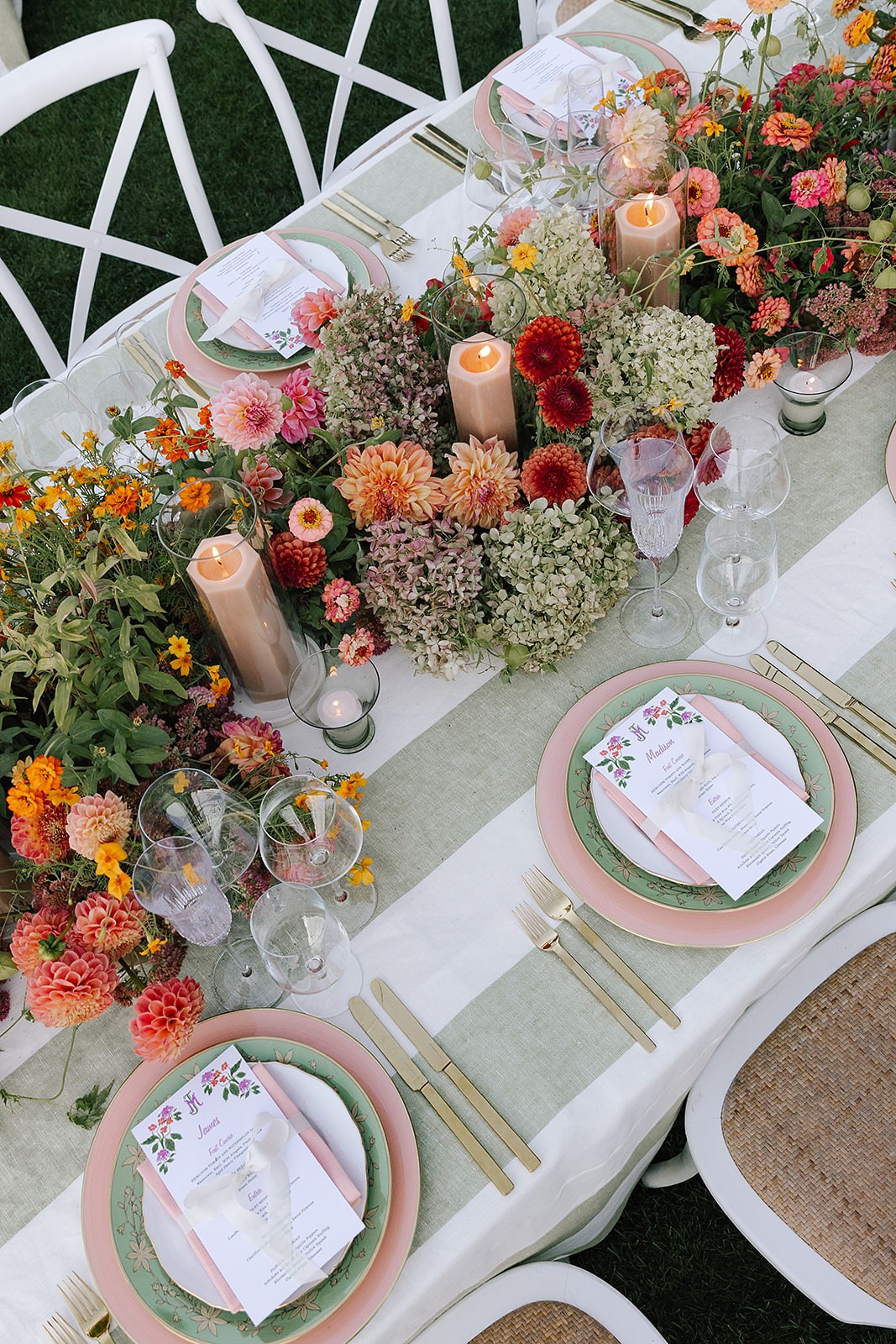 colorful wildflower centerpieces