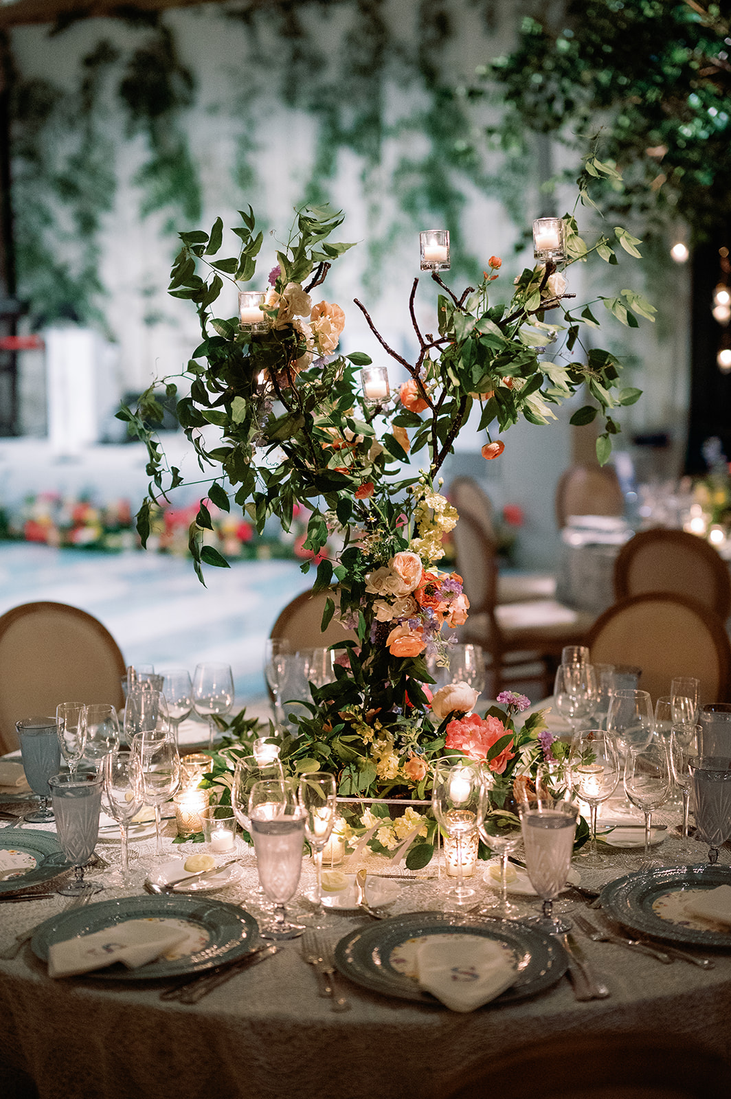 tree centerpieces for wedding reception