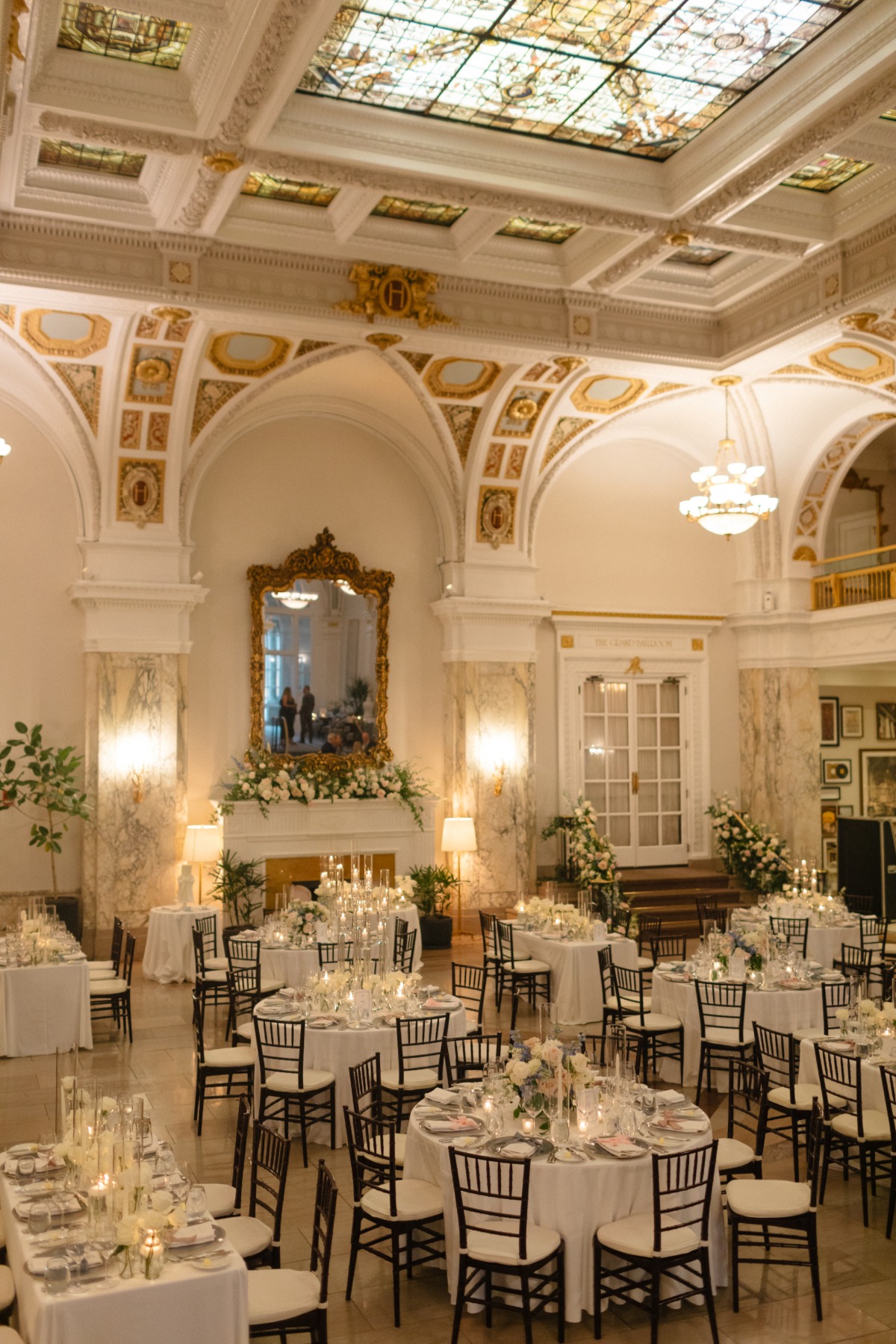 white candlelight wedding reception