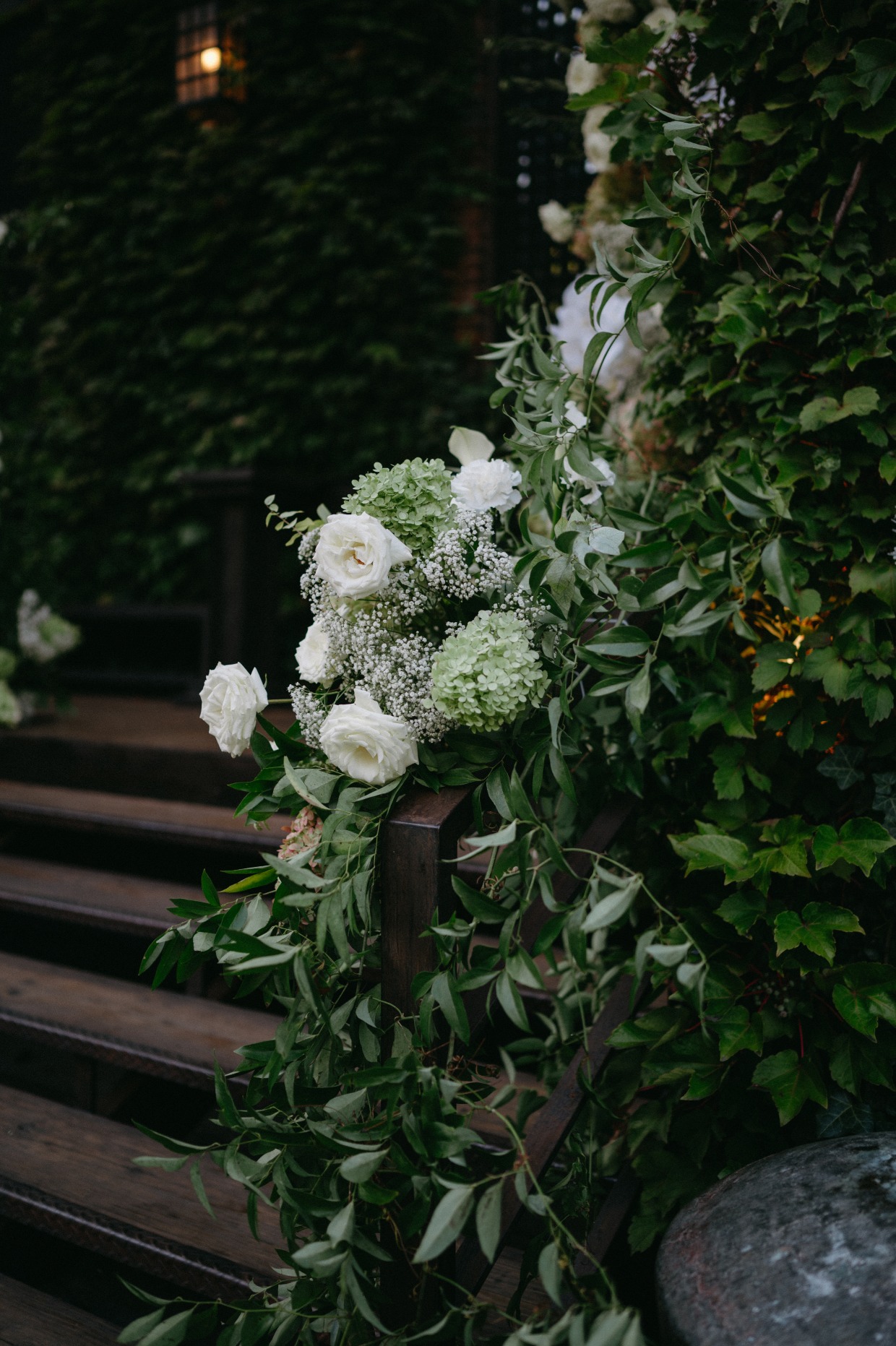 white wedding flowers and galia lahav fabiana gown