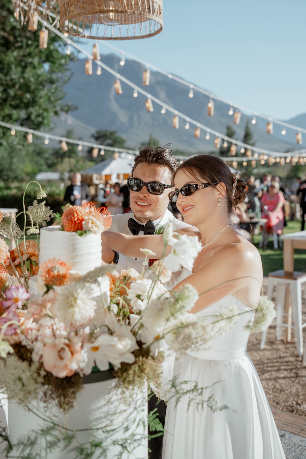 whimsical wildflower wedding cake