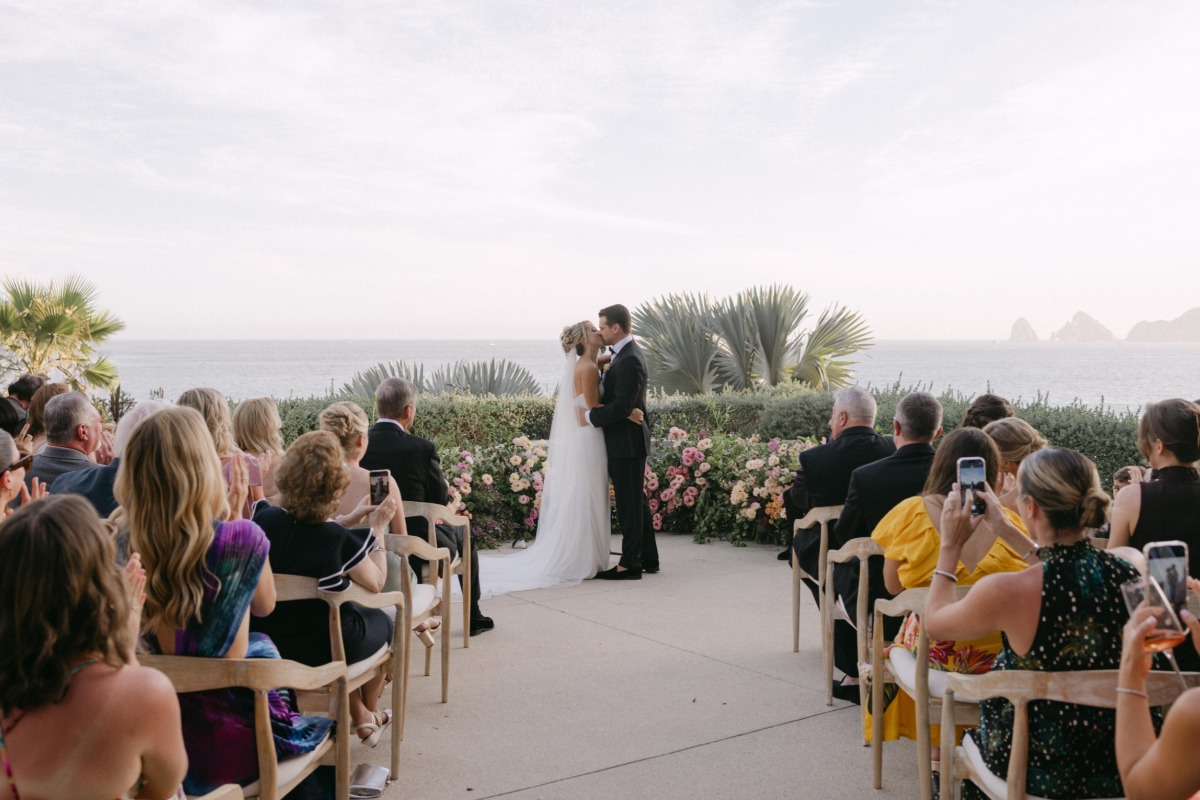 pink ground floral installation