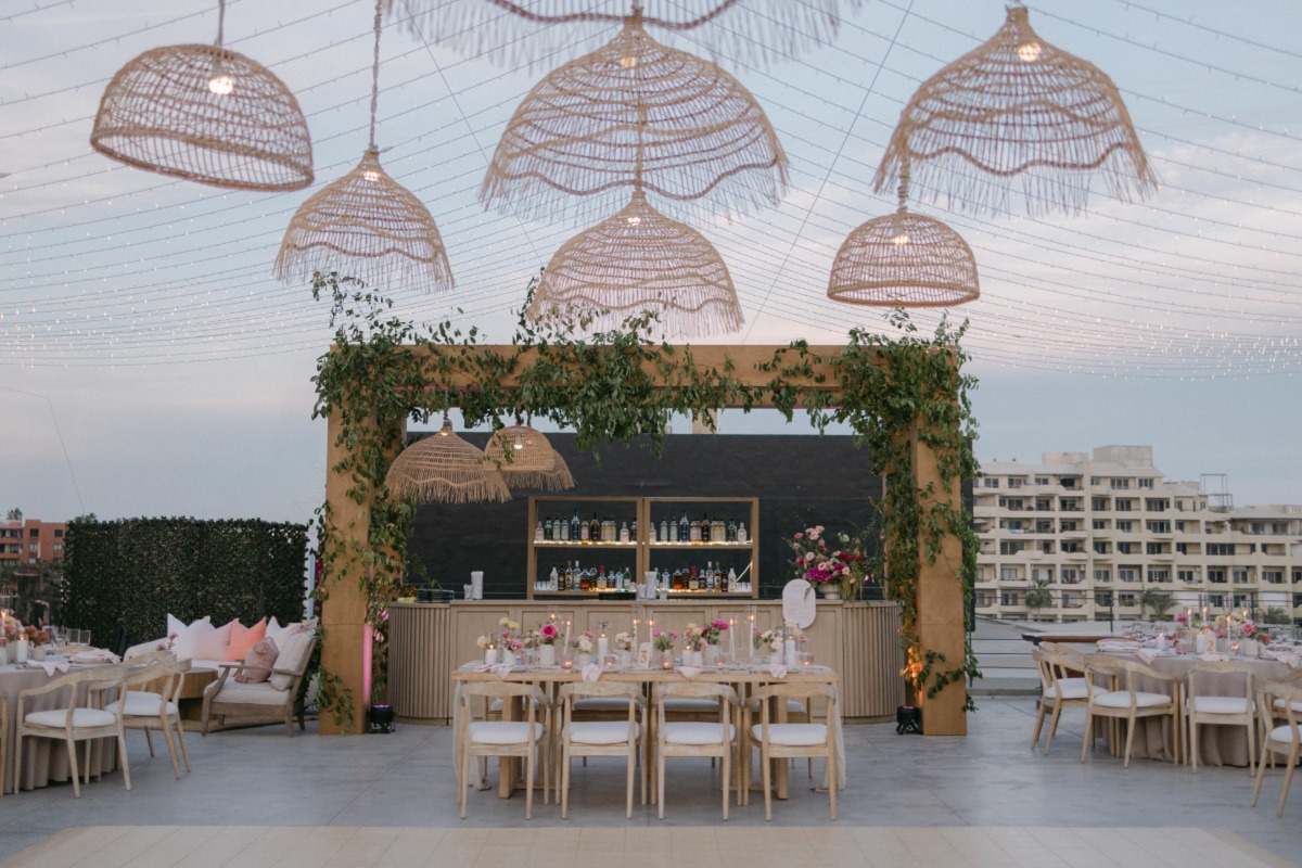 rattan lighting for reception