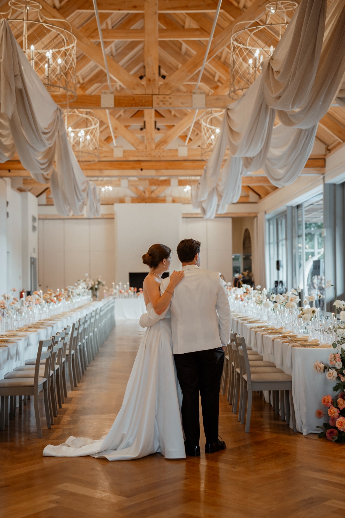 off-white wedding reception design