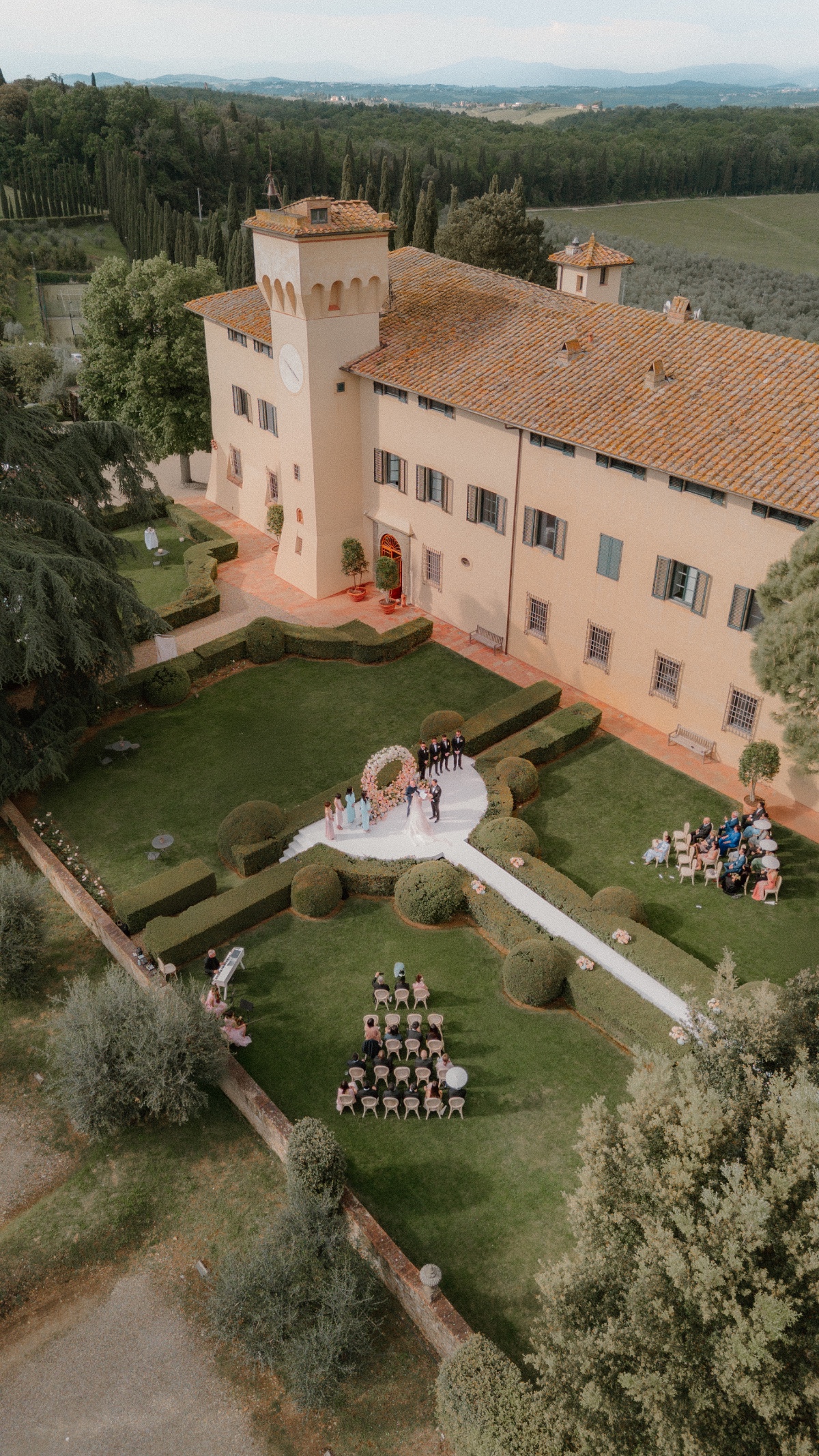 elevated aisle wedding ceremony