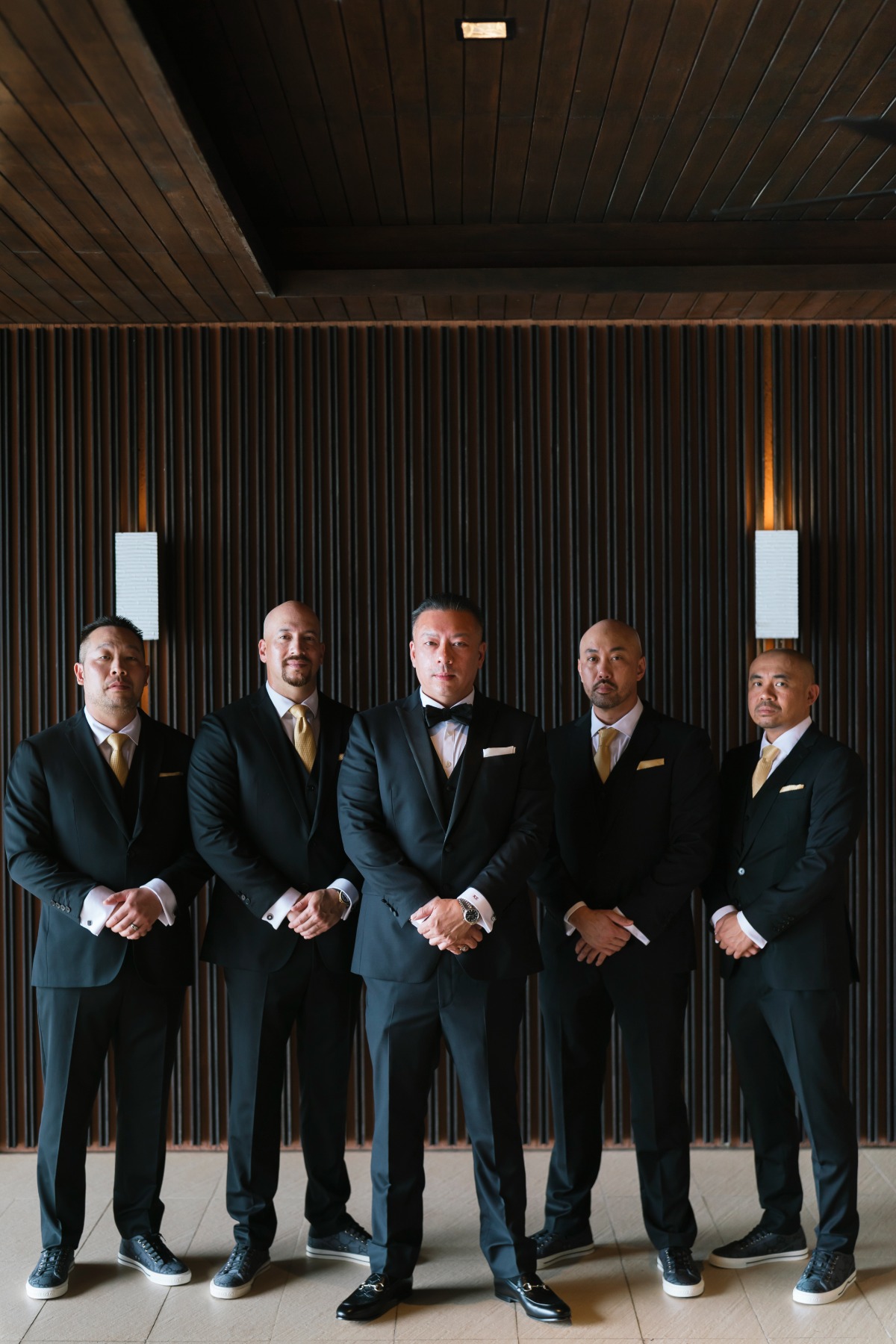 classic black tie wedding party