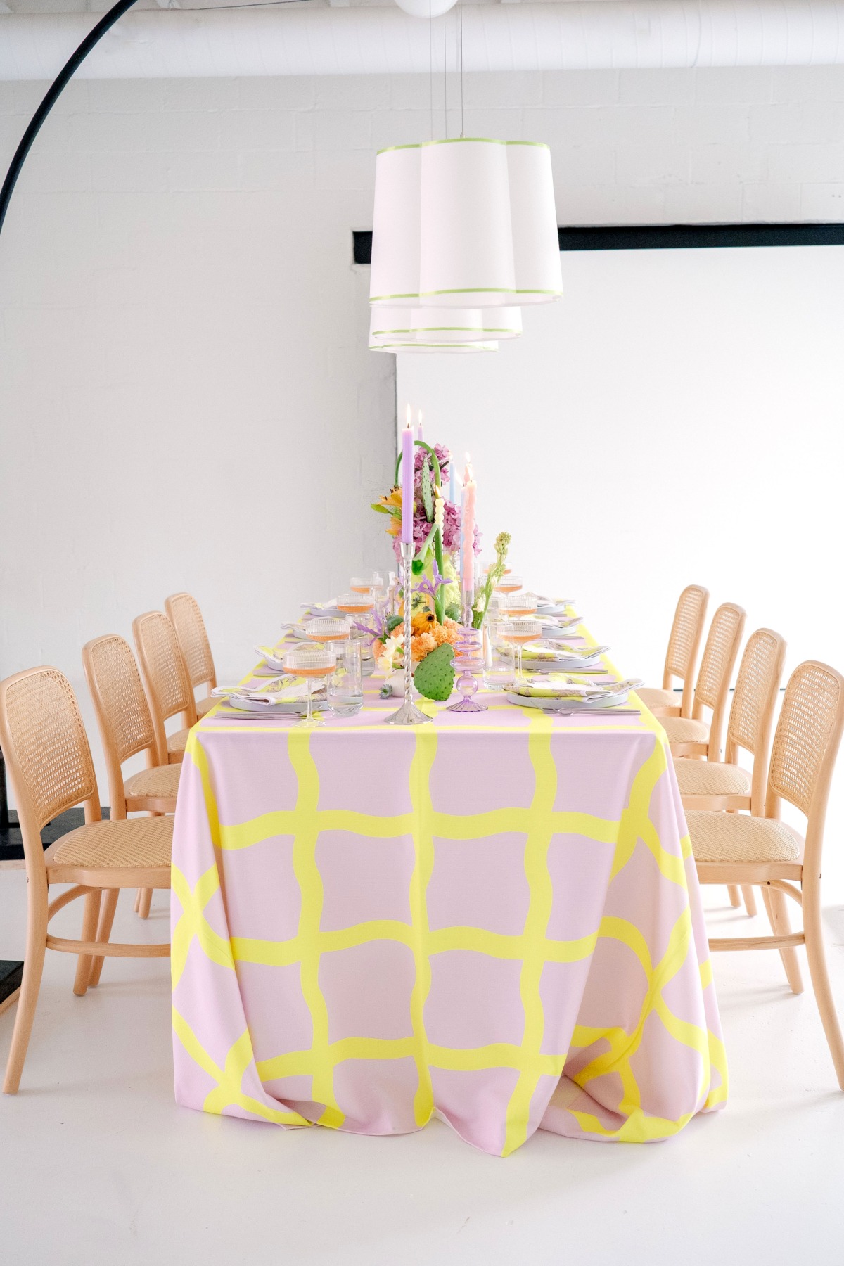 colorful patterned tablecloth