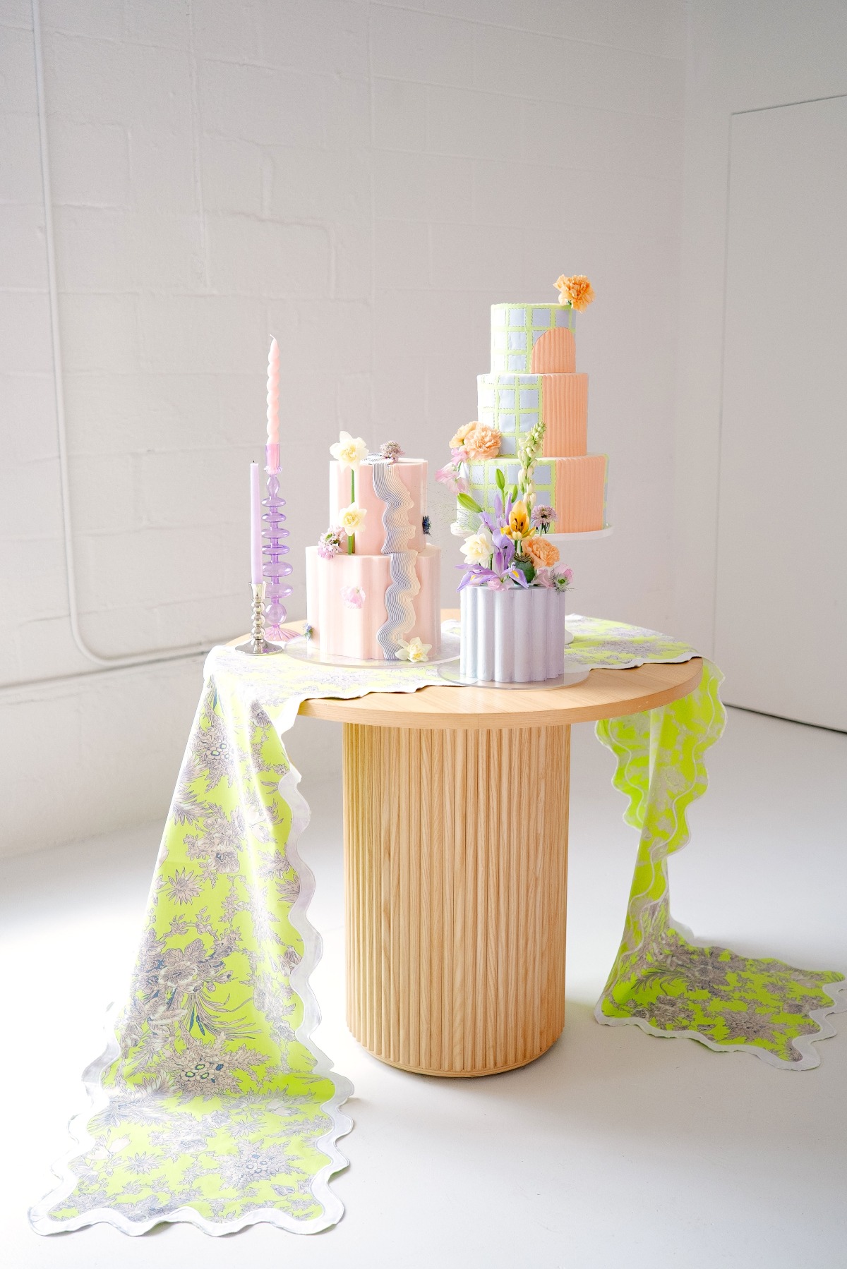 abstract cake trio