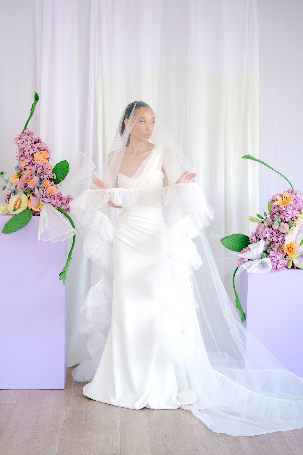 abstract ceremony floral arrangements