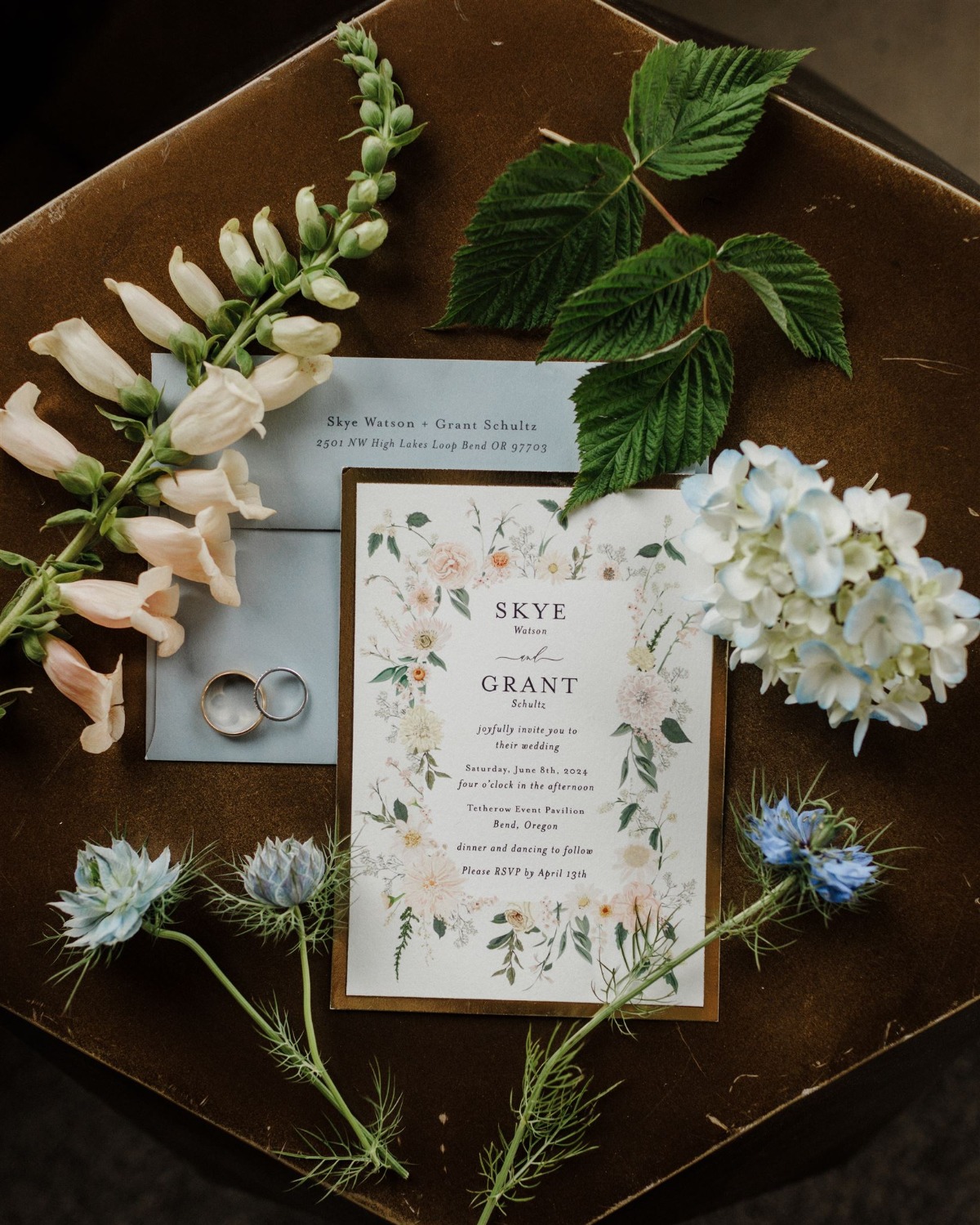 floral wedding invitation