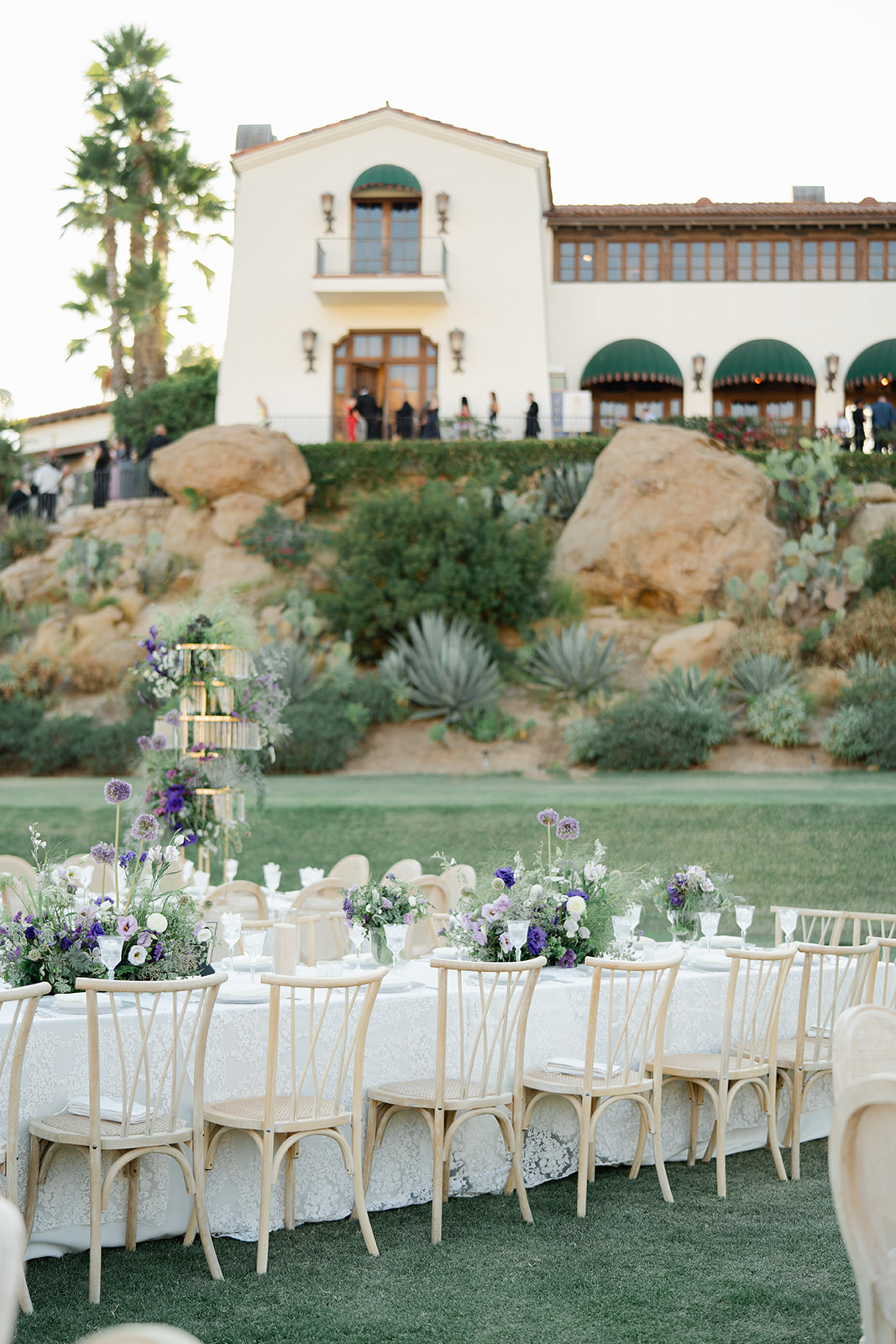 purple wildflower whimsical centerpieces