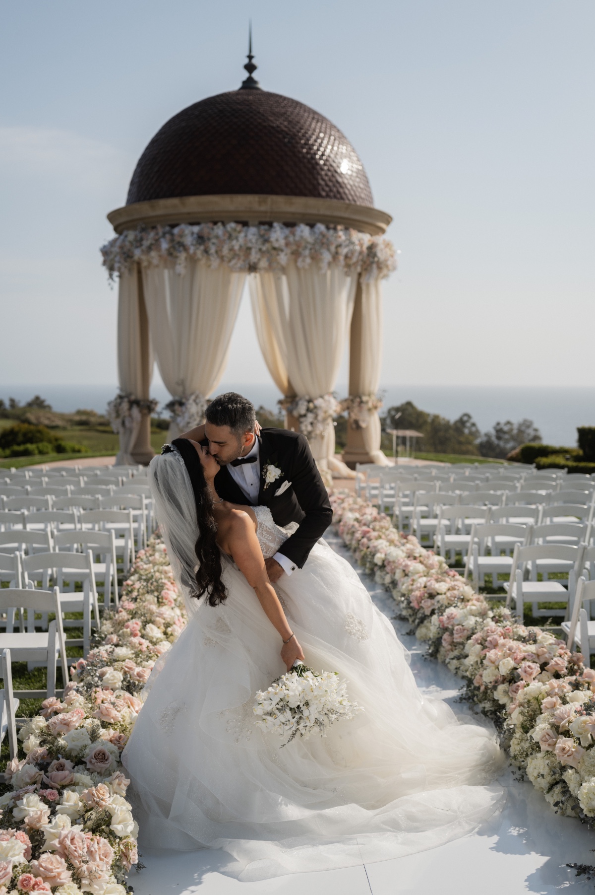 luxury pink white and baby's breath floral arrangements