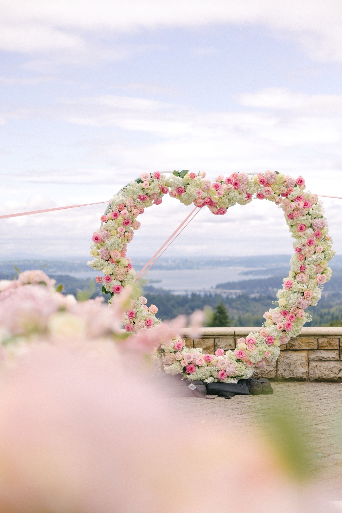 heart shaped floral arch