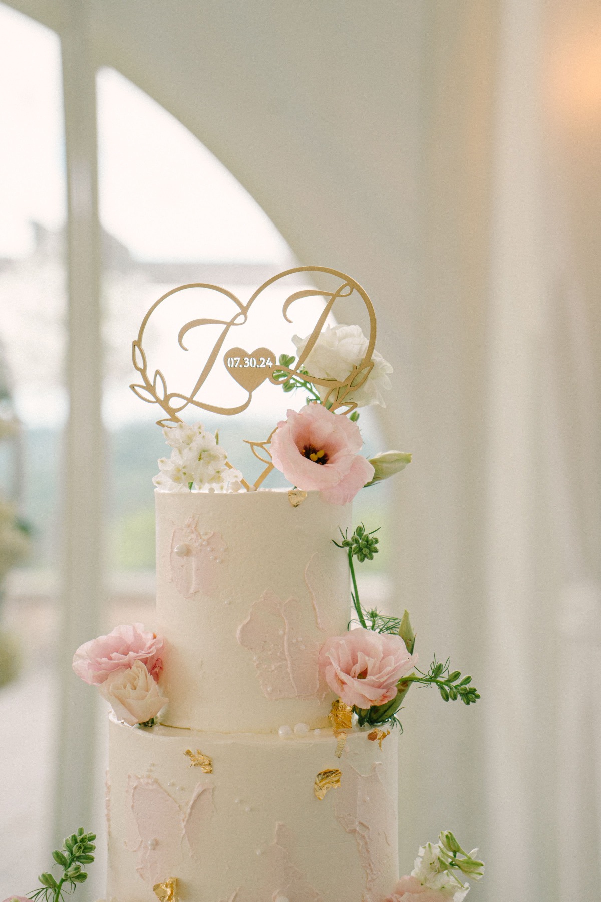 painted buttercream wedding cake