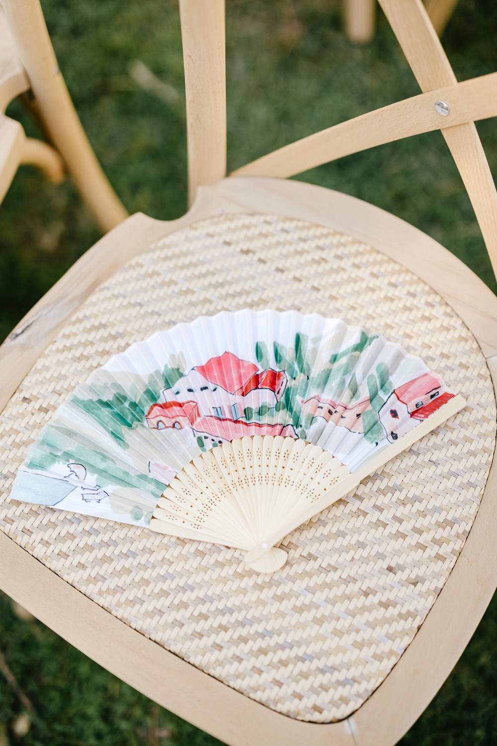 custom printed fan wedding favor ideas