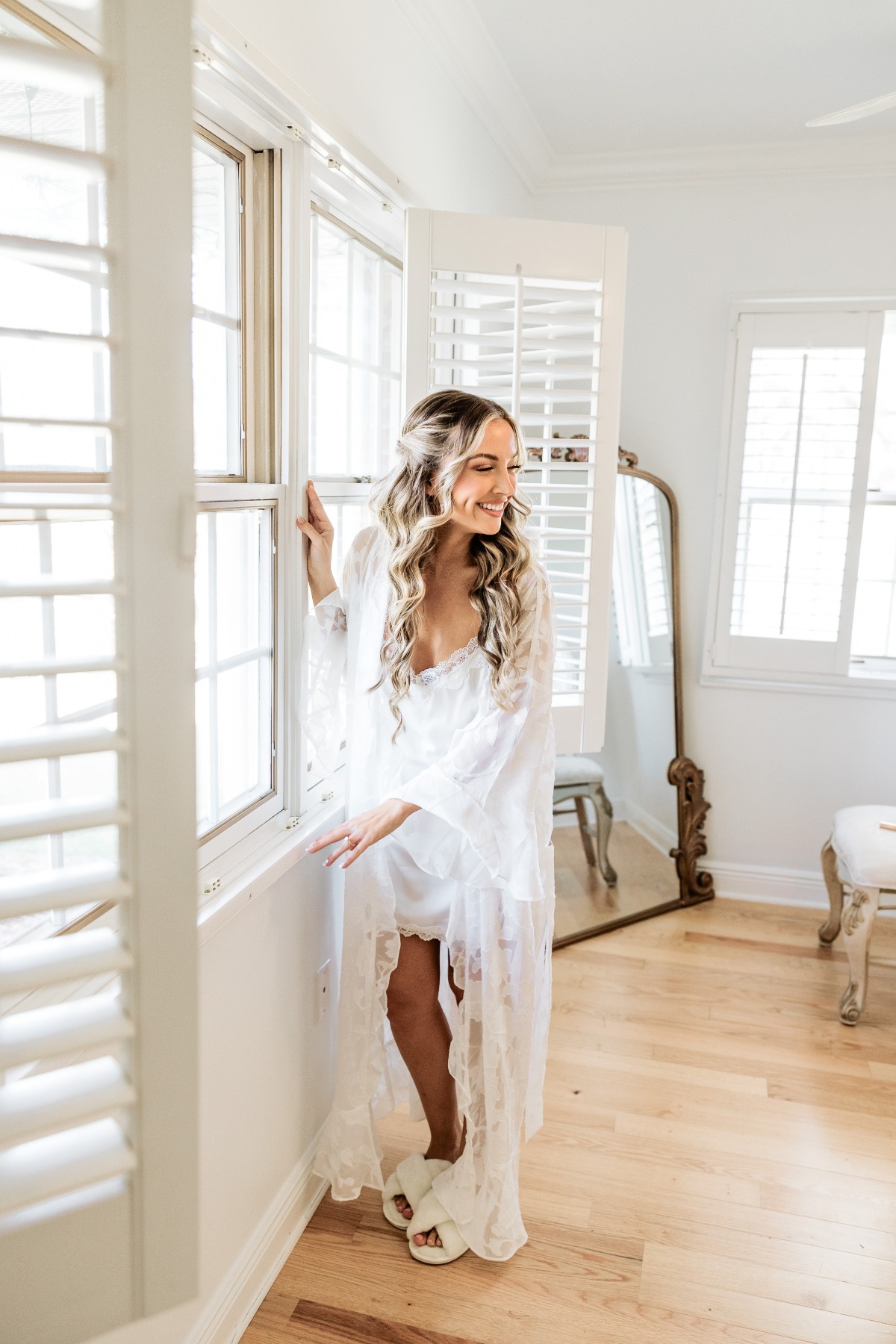 lace robe with white slip