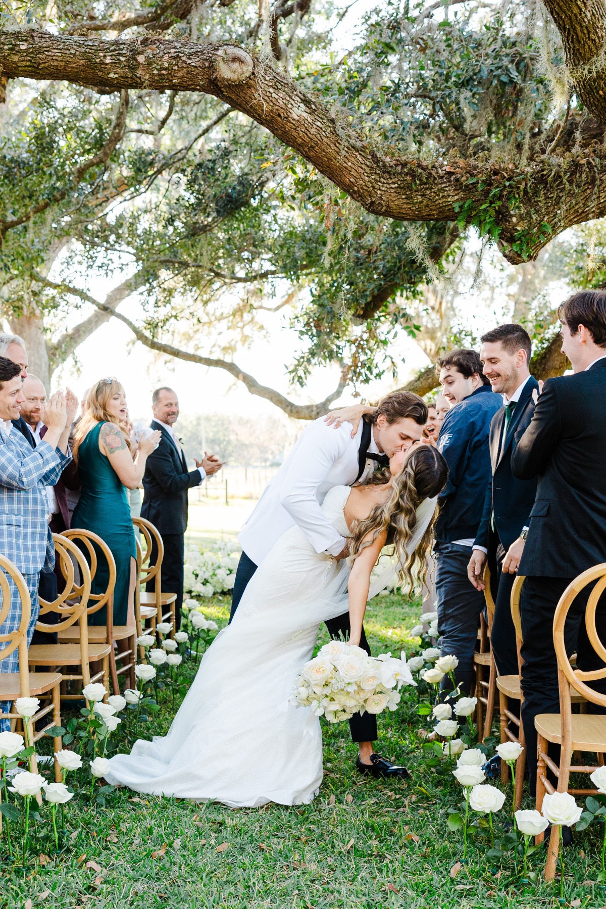 single stem wedding aisle