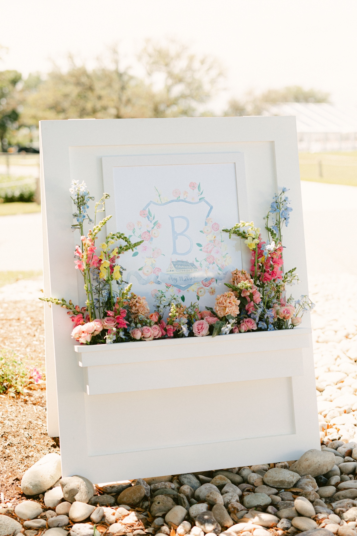 floral wedding welcome sign