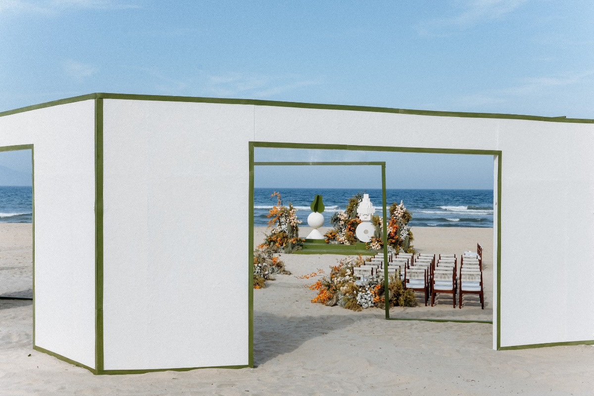 entryway on the beach for wedding ceremony