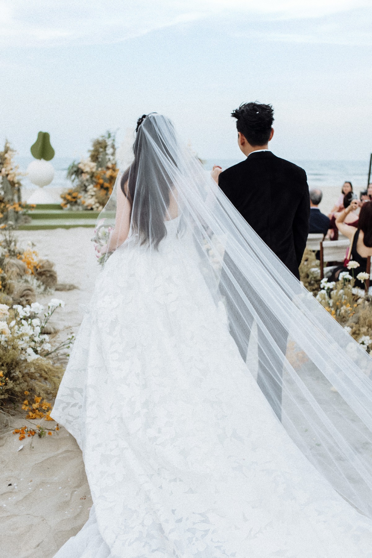 ballgown for beach ceremony