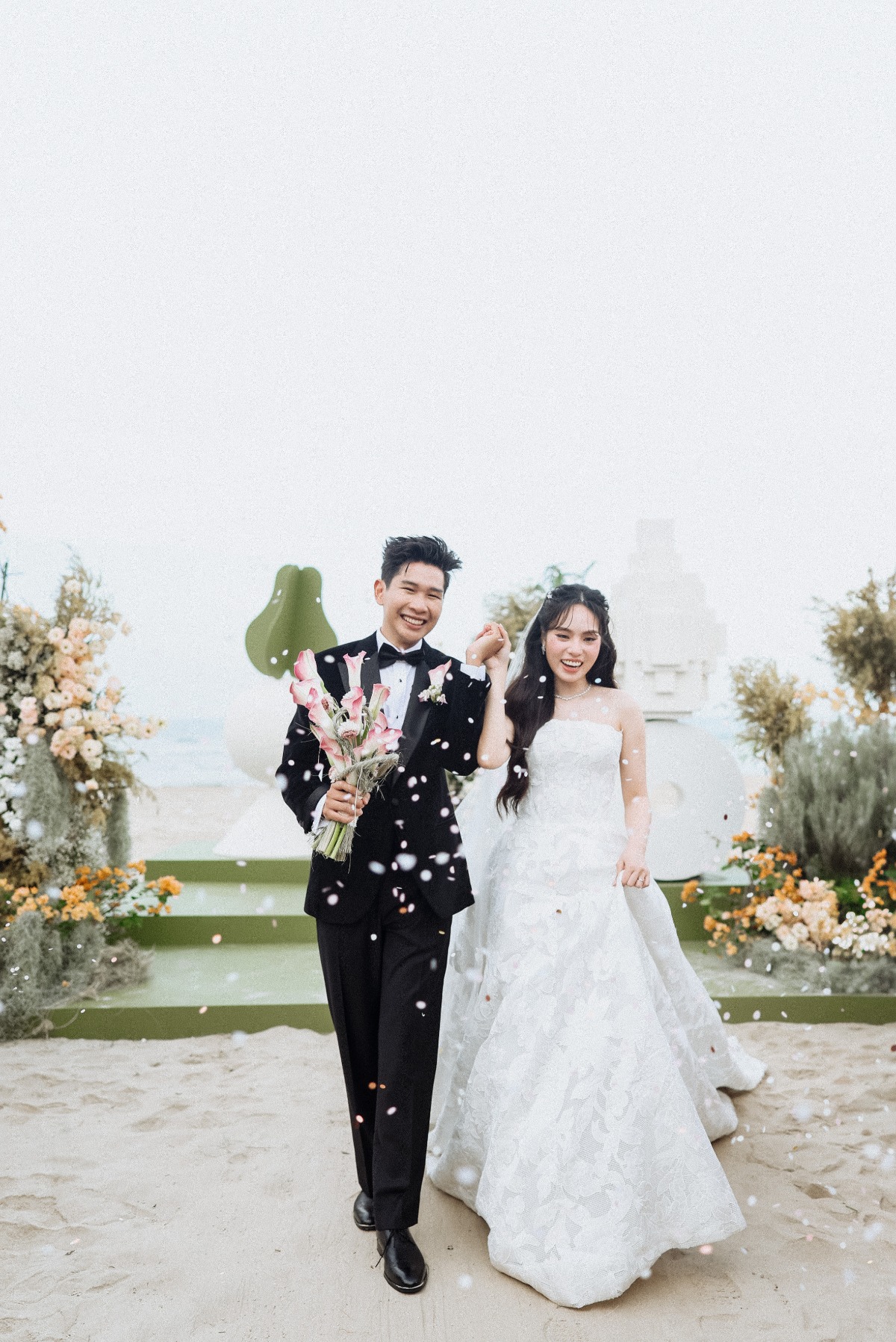 beach wedding on the sand
