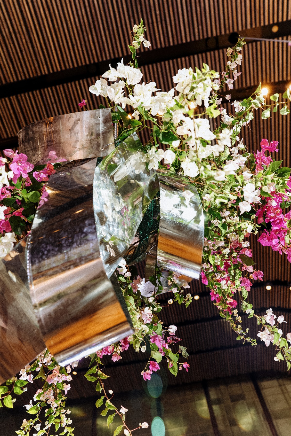 hanging bougainvillea installation