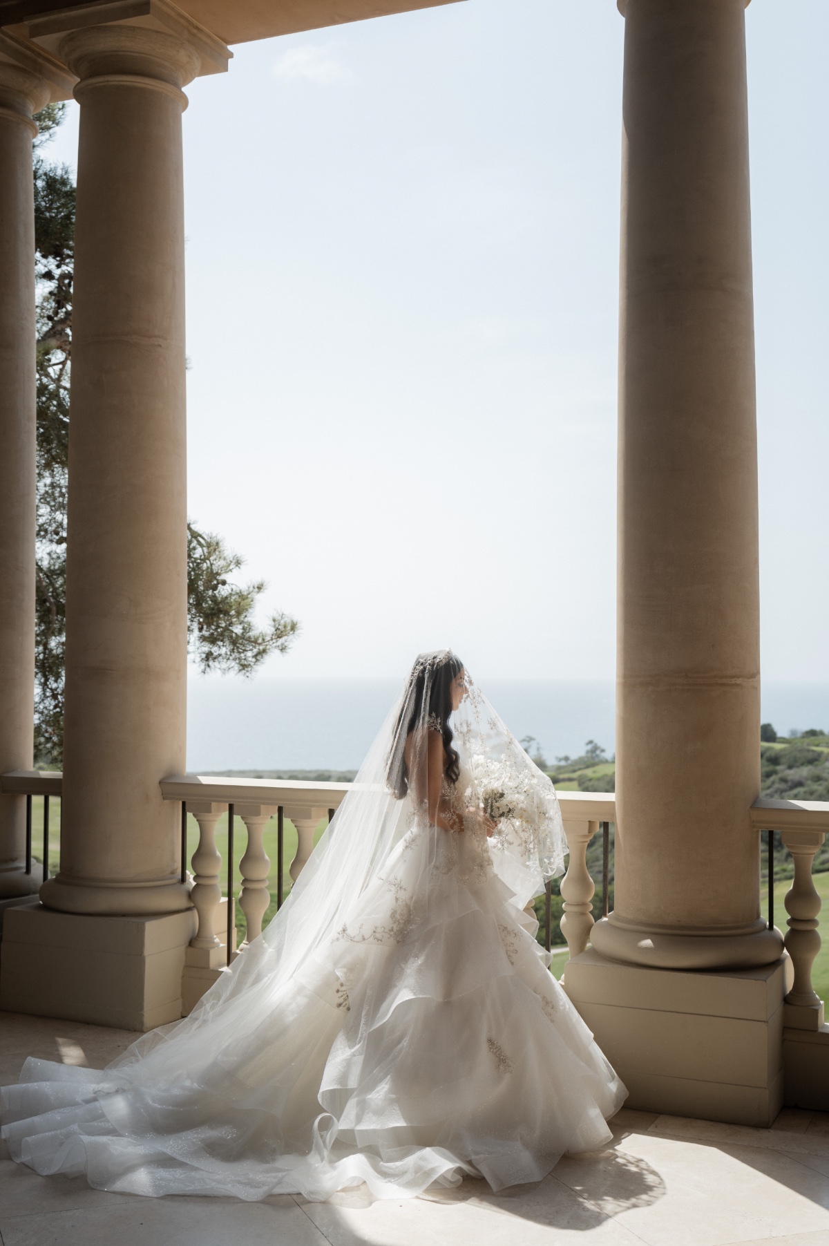 beaded detail veil