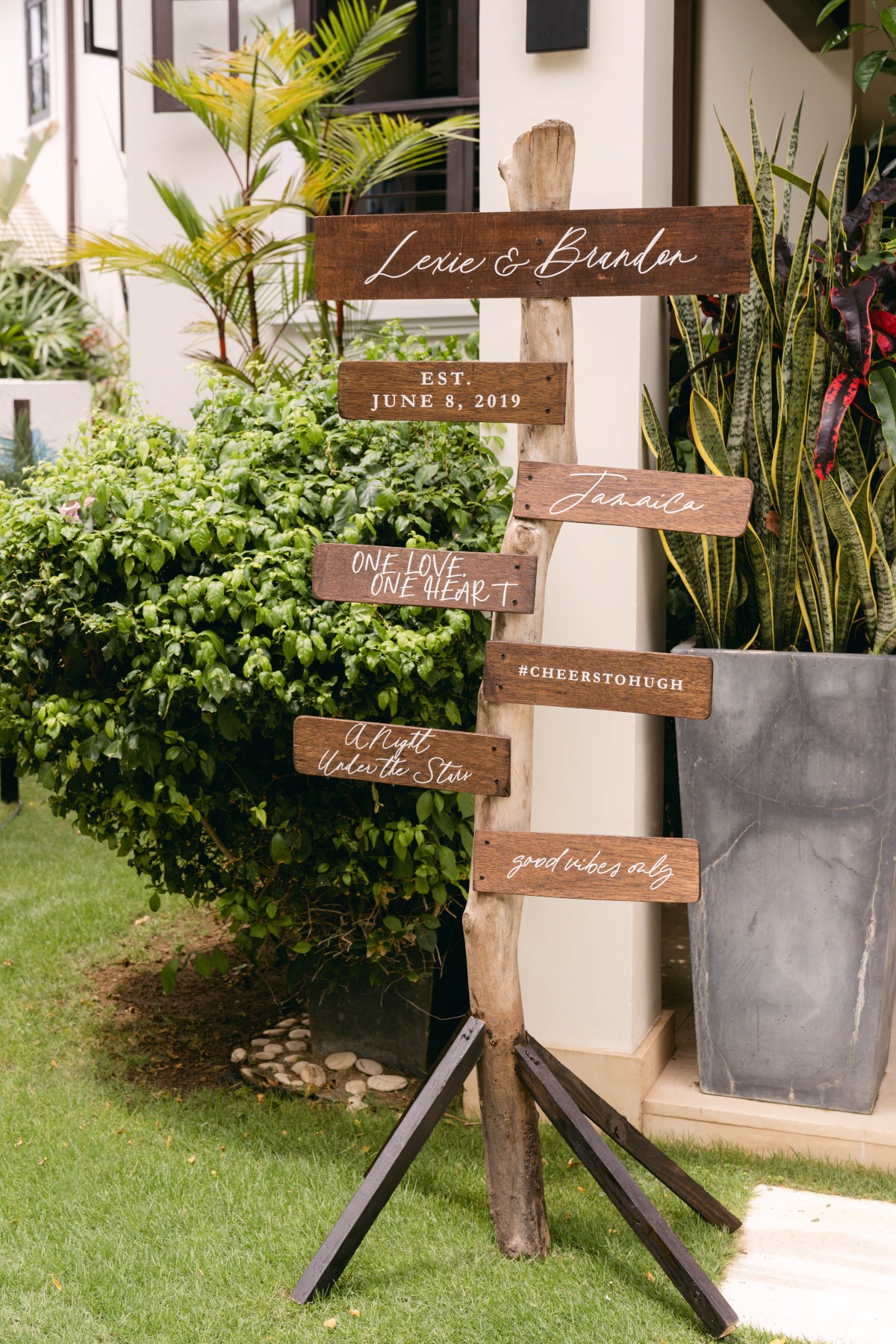 wood sign for wedding