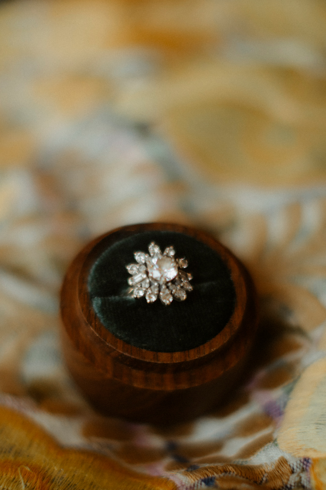 flower shaped diamond engagement ring