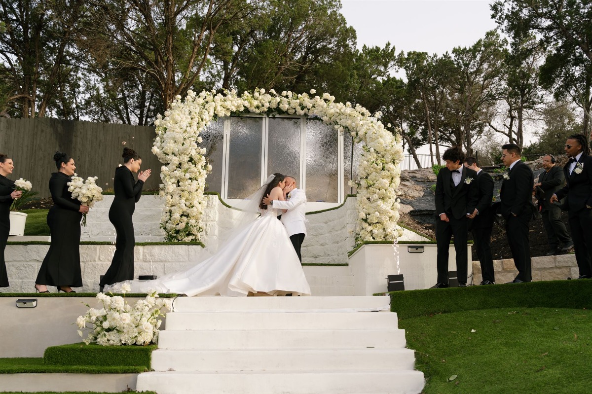 luxury backyard wedding ceremony
