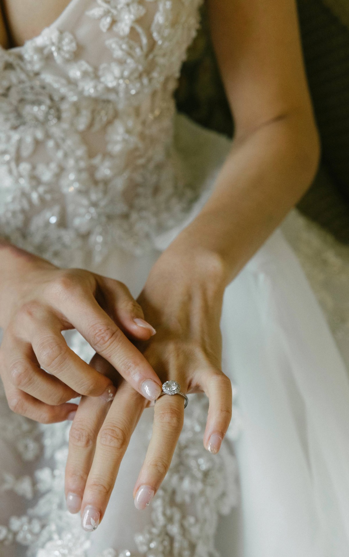 beaded lace ball gown for wedding