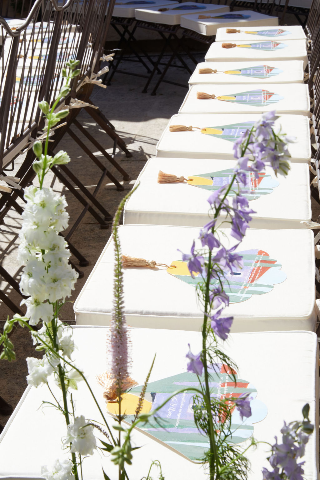 printed wedding program fans