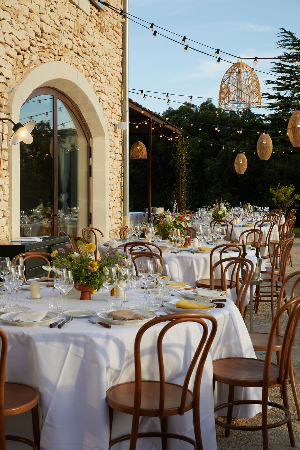 outdoor wedding reception in france