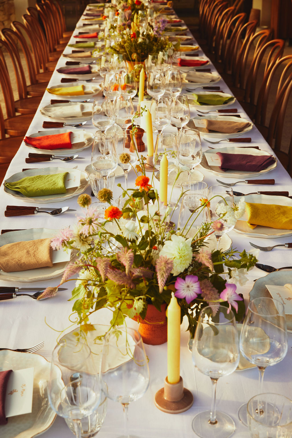 colorful wedding reception table ideas