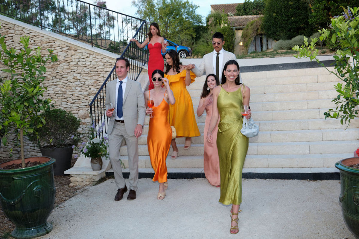 tomato colored bridesmaid dresses