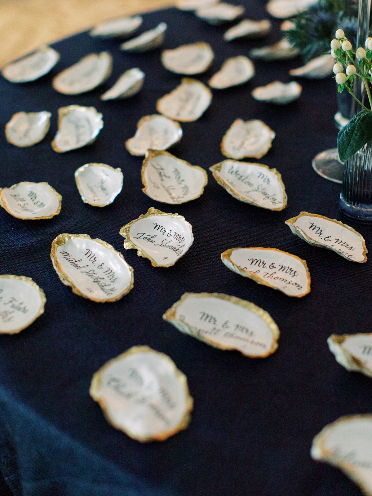 oyster shell seating cards