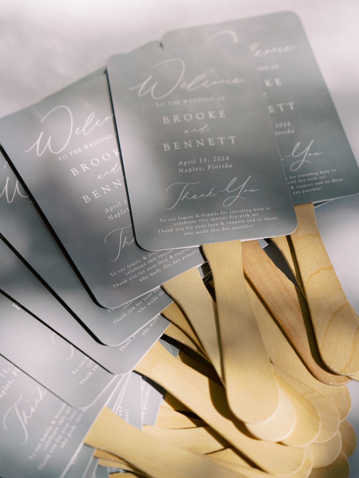 wedding program fans