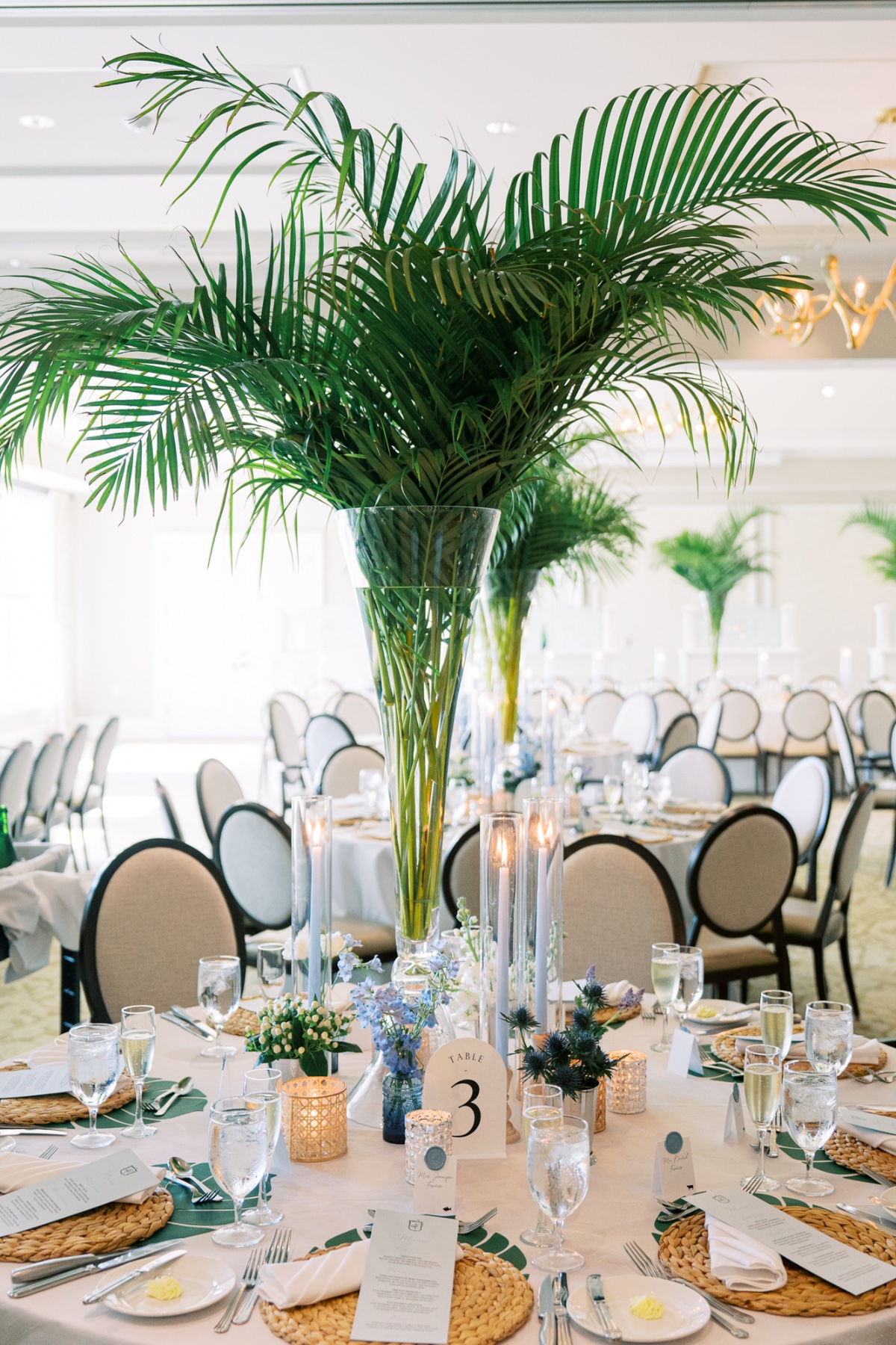palm frond centerpieces