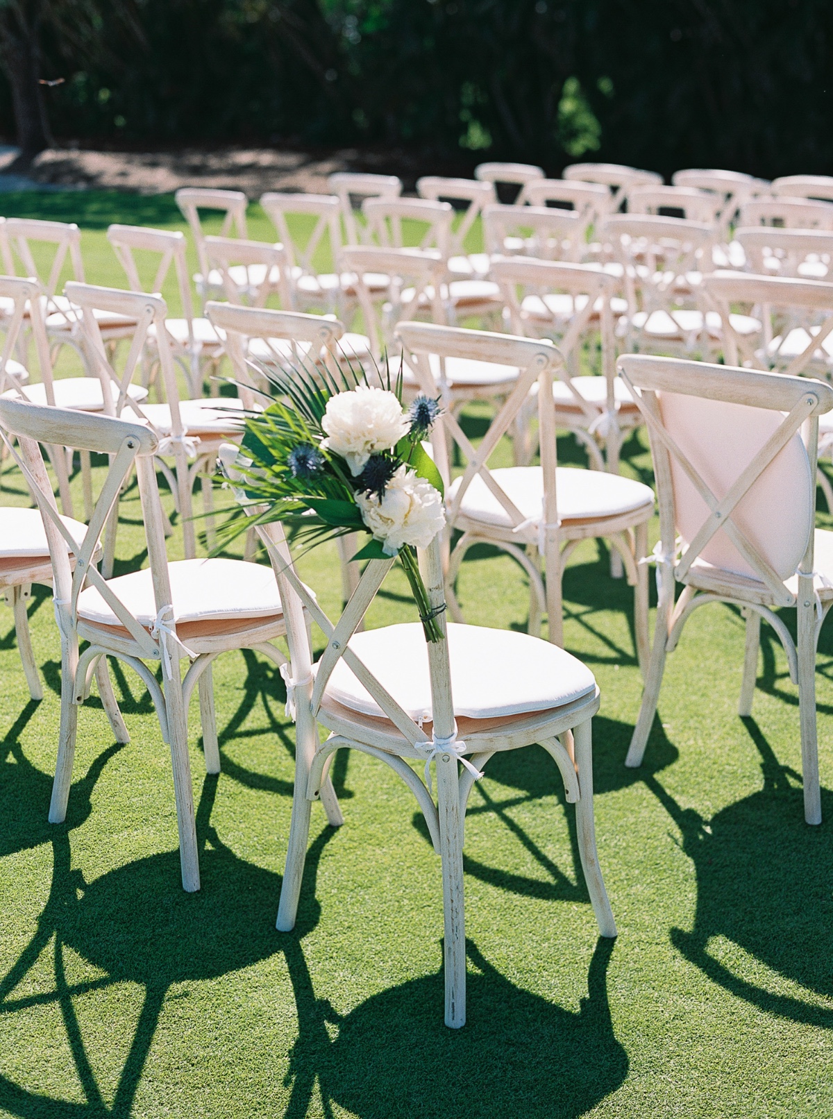 palm wedding aisle florals
