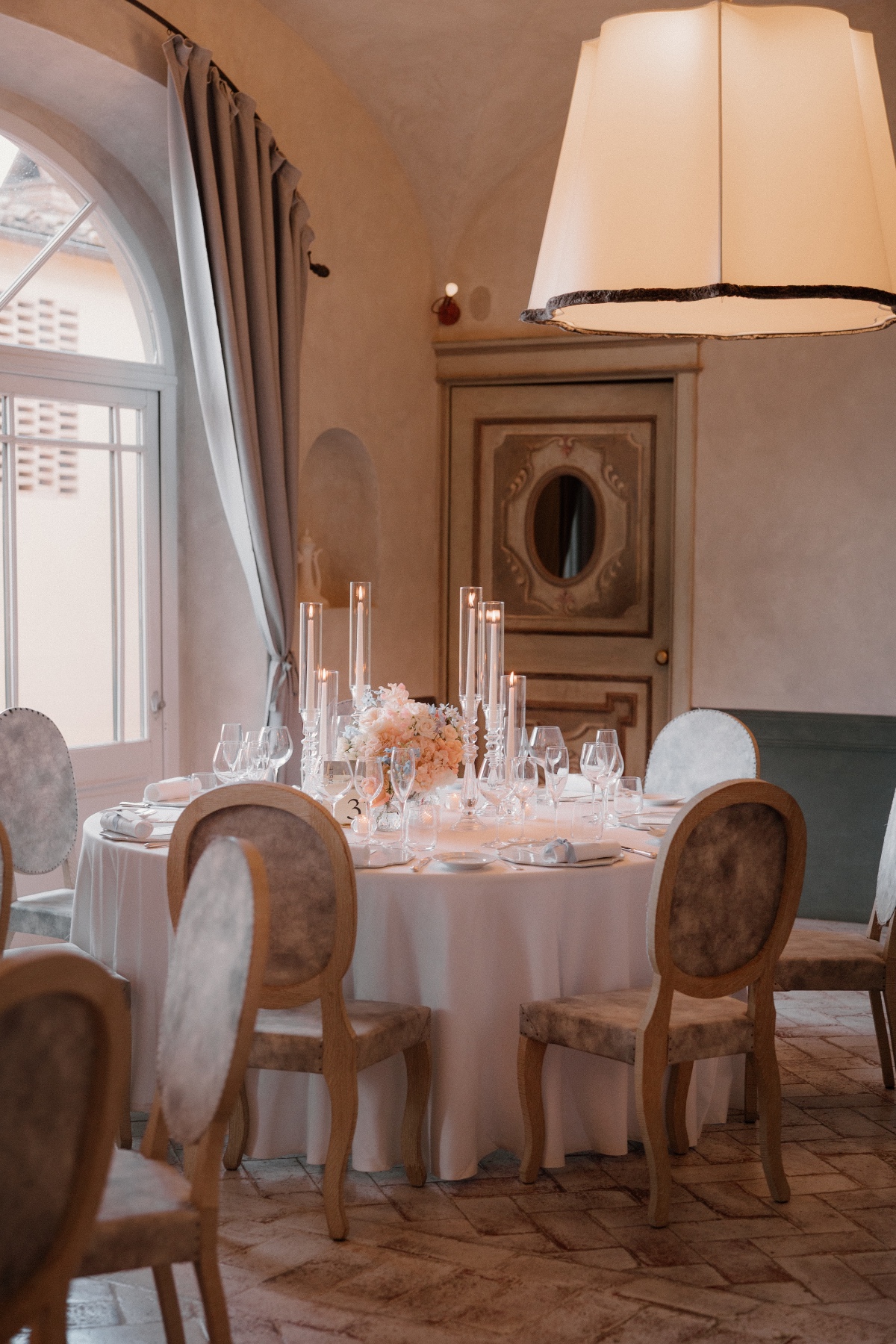 Tuscan pink centerpieces