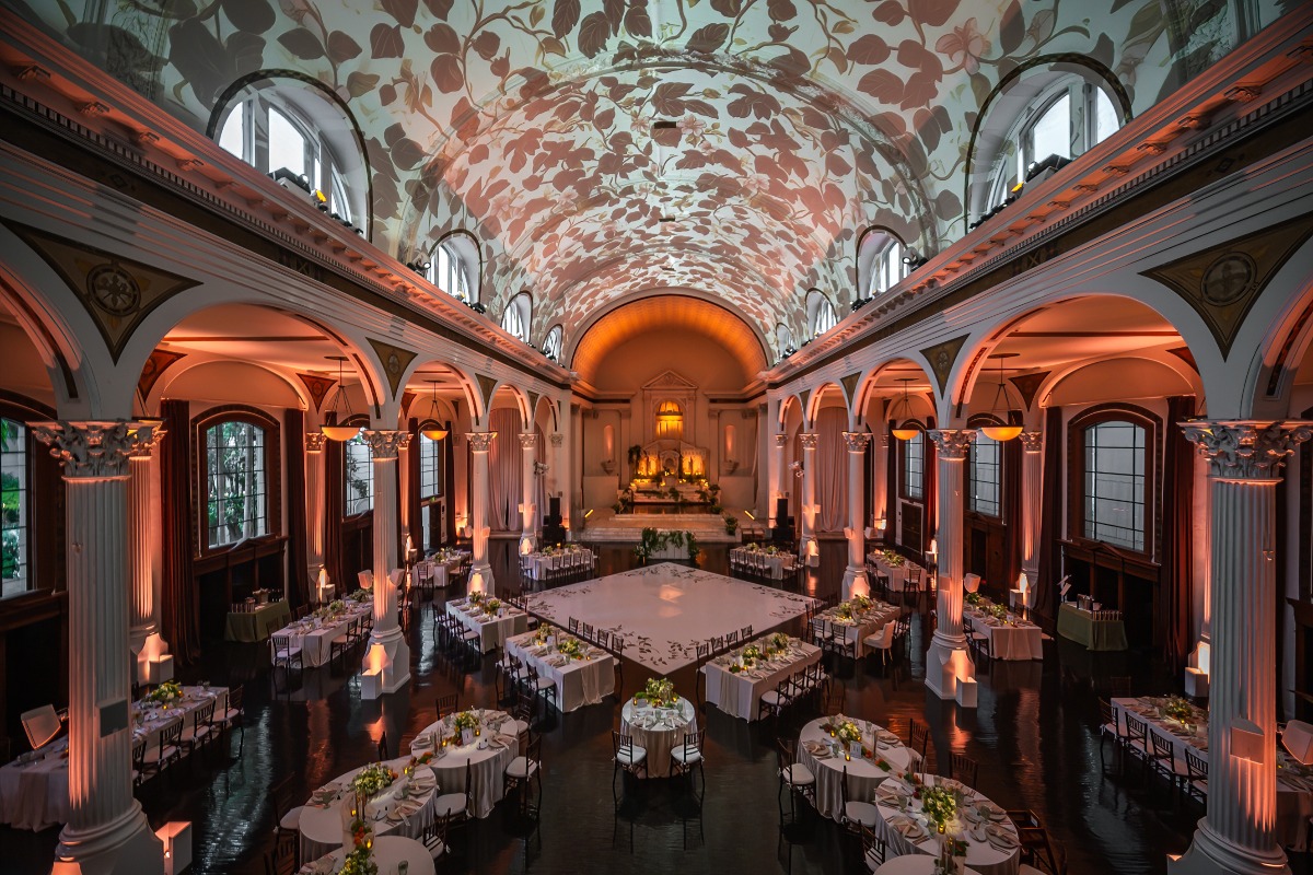 cathedral wedding reception