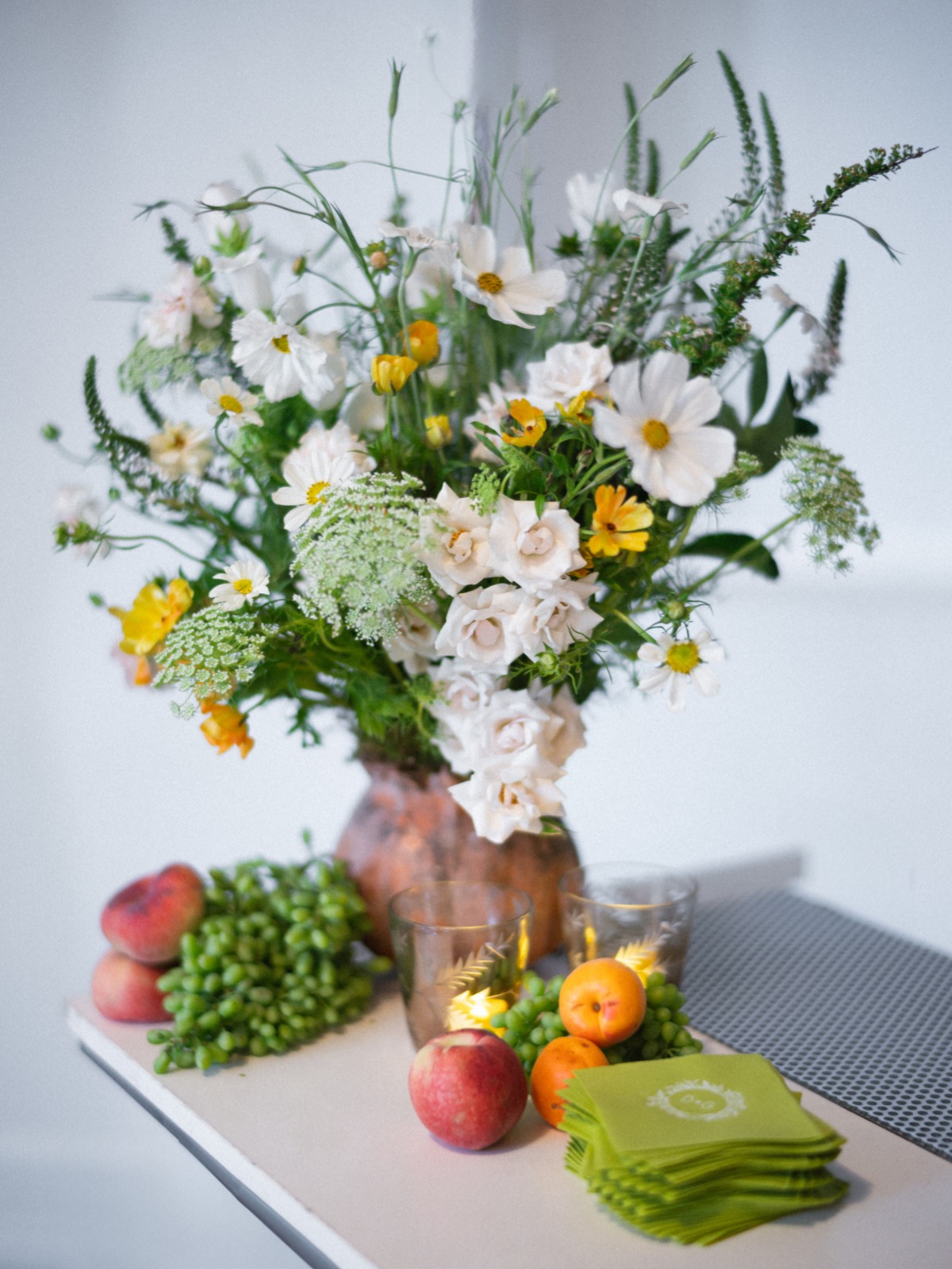 fruit and floral centerpieces
