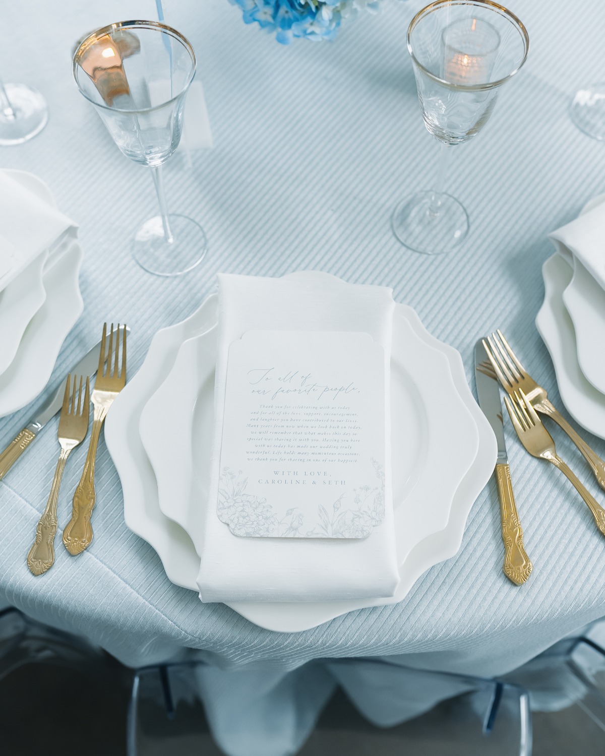 blue and white tablescape ideas for wedding