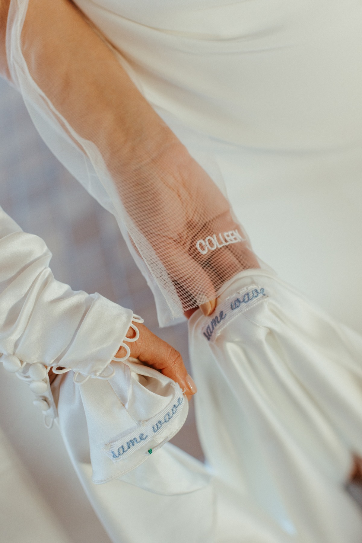 custom embroidery in wedding gown
