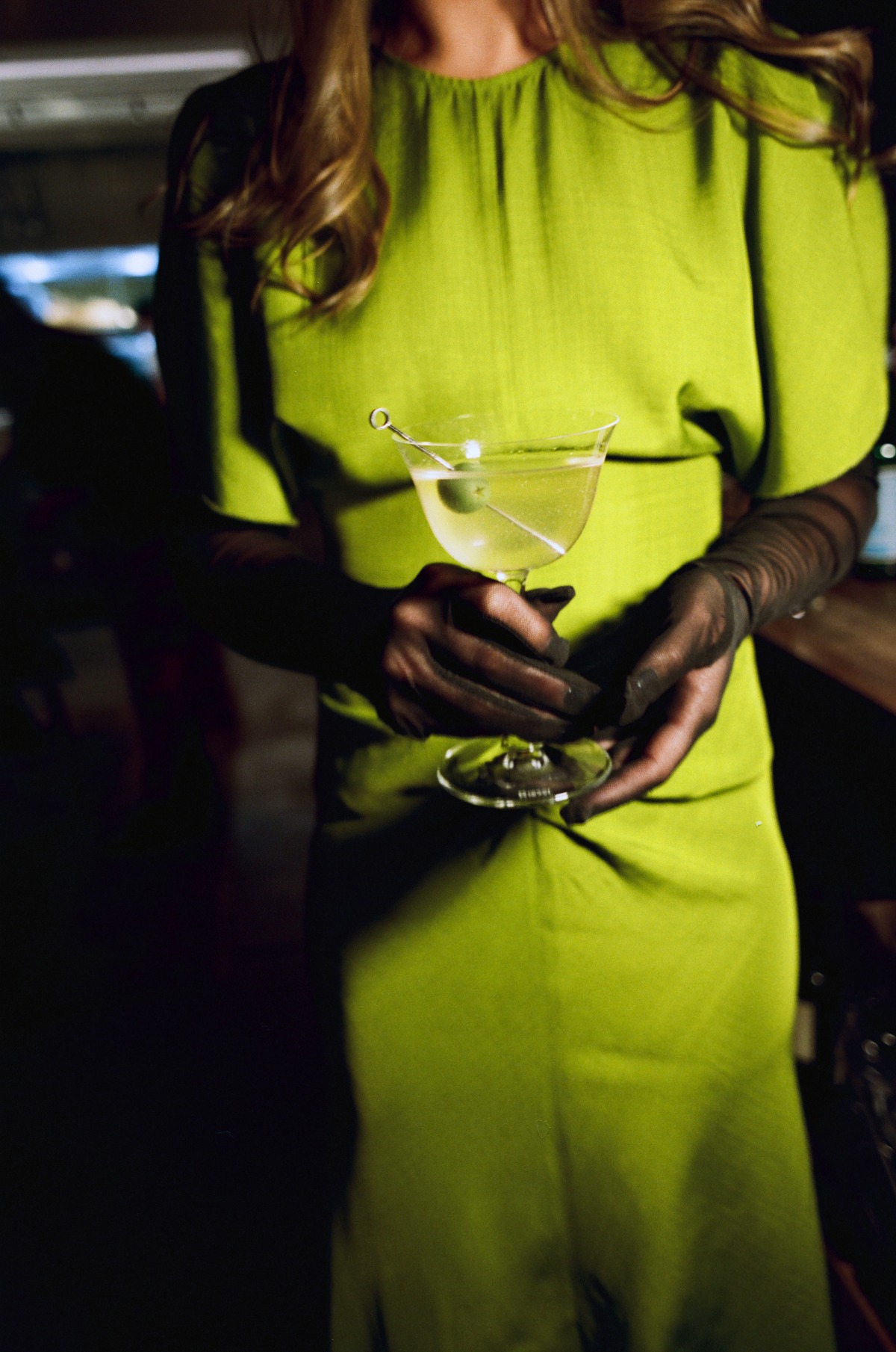 green wedding guest look