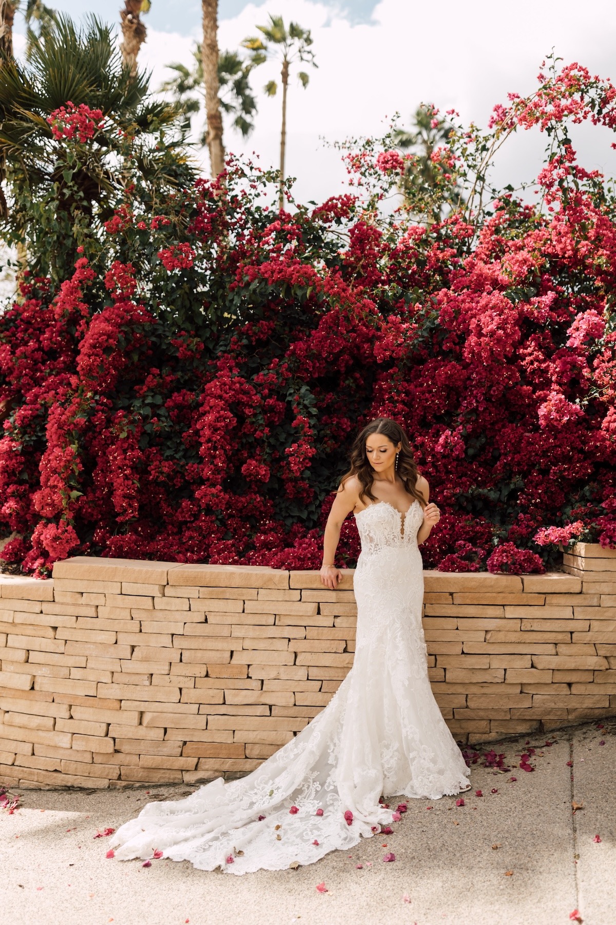 strapless lace wedding dress