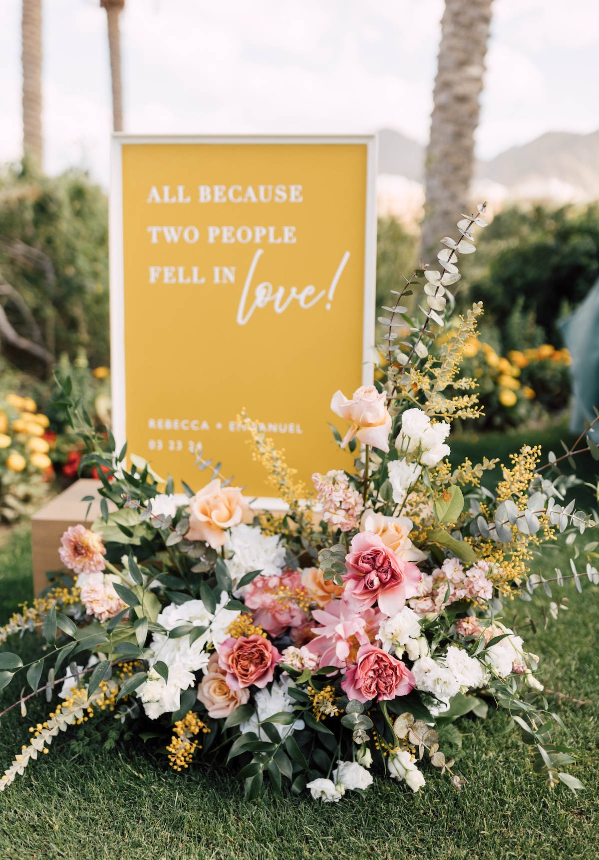 yellow and pink wedding ideas